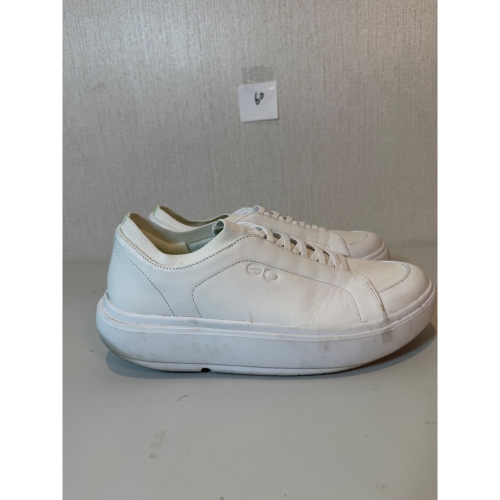 OOFOS OOmg Sport LS Low White Leather Mesh Recovery Shoes Mens 10 EU 43